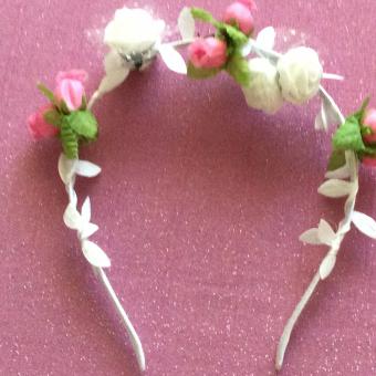 Pink and White Head Piece