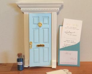 Opening blue fairy door