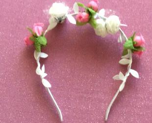 Pink and White Head Piece