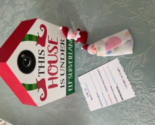 Baby Elf, red bunting w/birth certificate and blanket